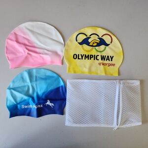 Swim Apex x2 - Vargee Swim Caps with Mesh Bag